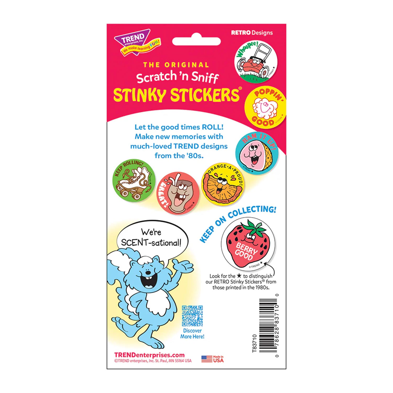 Sweet Stuff/Chocolate Cherry scent Retro Scratch 'n Sniff Stinky Stickers®, 24 ct.