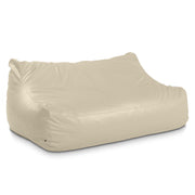 Atrium Collection Lozia Loveseat - Large Foam Bean Bag Sofa for Home Theaters, Offices, Schools, Reception & Waiting Rooms - Faux-Leather - Natural Beige