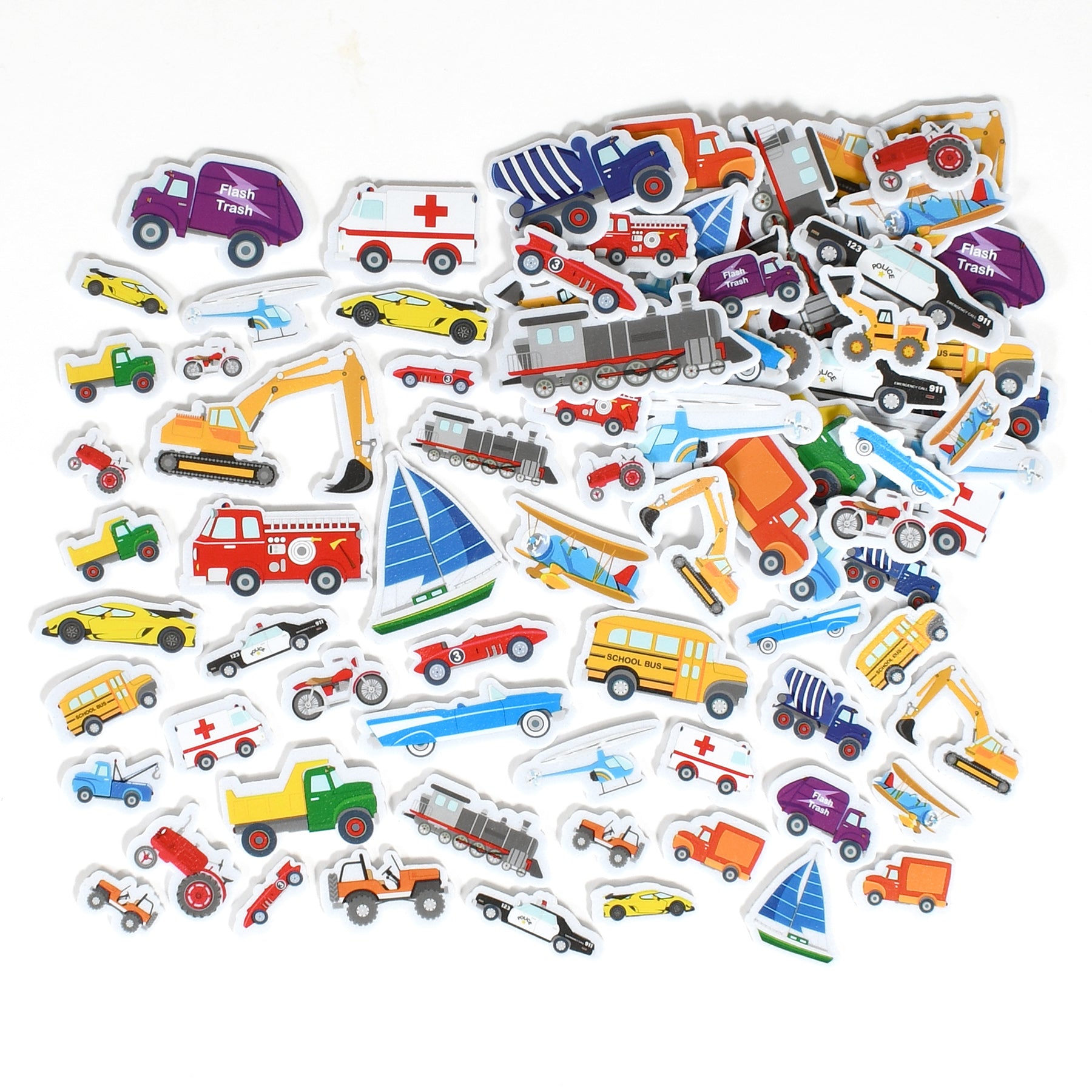 Foam Stickers - Transport - Pack of 168