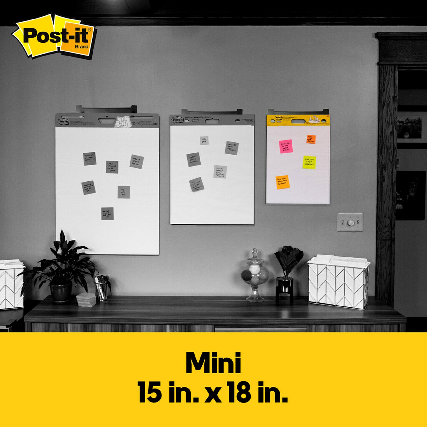 Super Sticky Mini Easel Pad, 15 x 18 Inches, 20 Sheets/Pad, 1 Pad, White