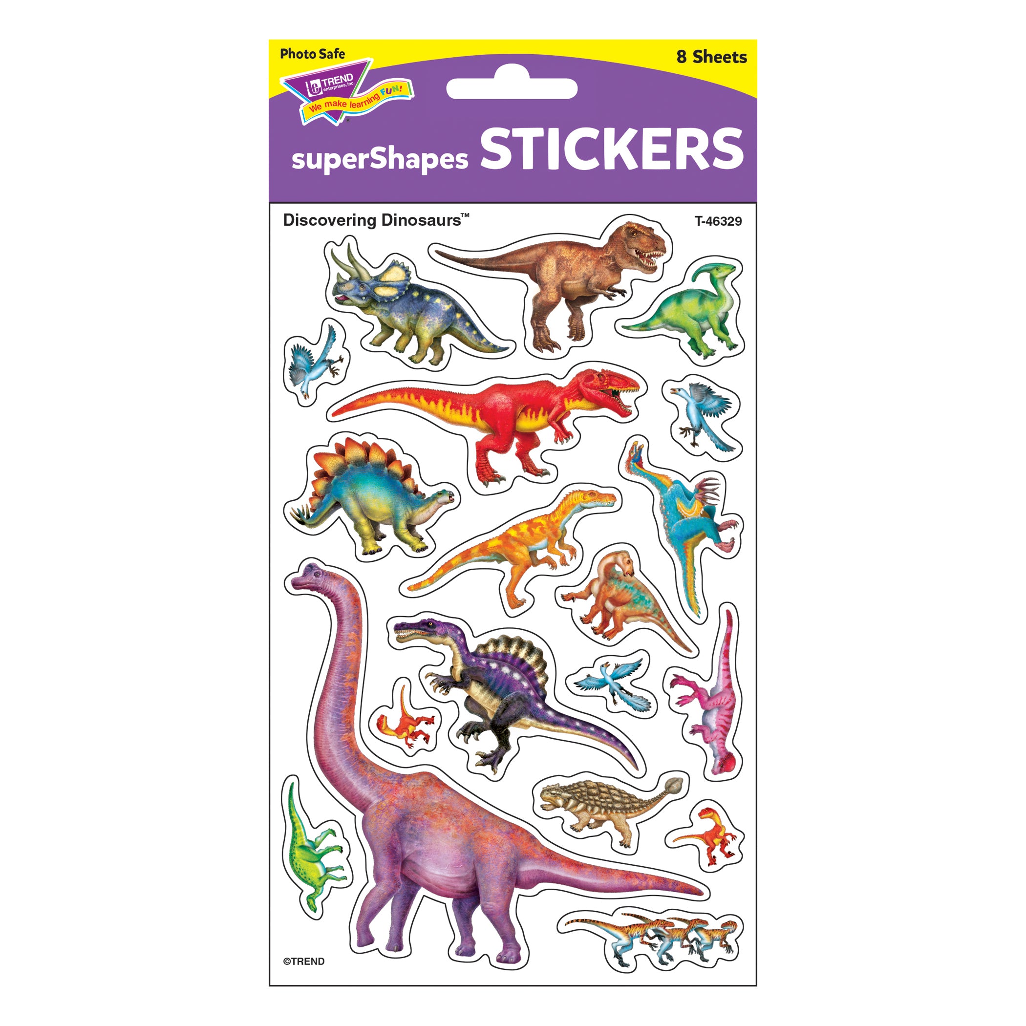Discovering Dinosaurs® superShapes Stickers-Large, 152 ct