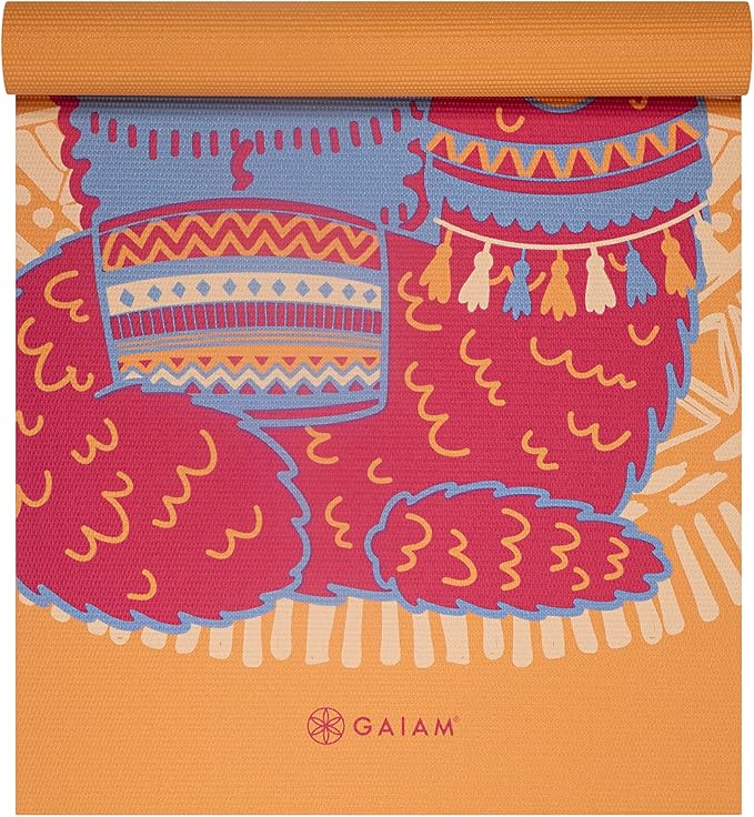 Llama Friends - Gaiam Kids Yoga Mat Exercise Mat, Yoga for Kids with Fun Prints - Playtime for Babies, Active & Calm Toddlers and Young Children (60" L x 24" W x 3mm Thick)