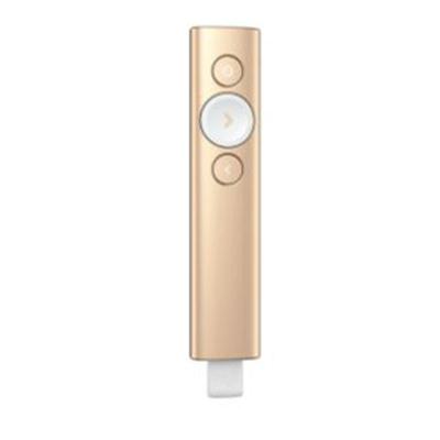 Logitech Spotlight Presentation Remote - Universal Wireless Presentation Clicker with Laser Pointer, Advanced Digital Highlighting, Bluetooth, 30 m Range and Quick Charging, Gold