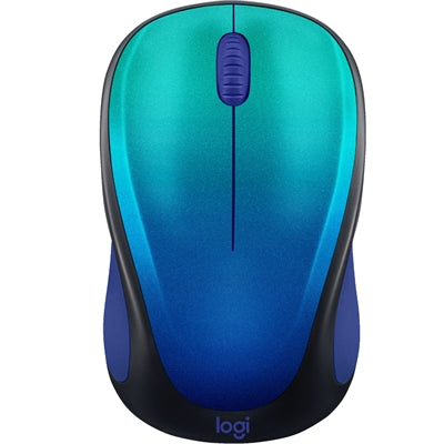 Logitech Design Collection Limited Edition Wireless Mouse with Colorful Designs - USB Unifying Receiver, 12 months AA Battery Life, Portable &amp; Lightweight, Easy Plug &amp; Play with Universal Compatibility - BLUE AURORA