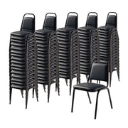 Basics by NPS® 9100 Series Vinyl Upholstered Stack Chair, Surface Color: Black, Frame Color: Black