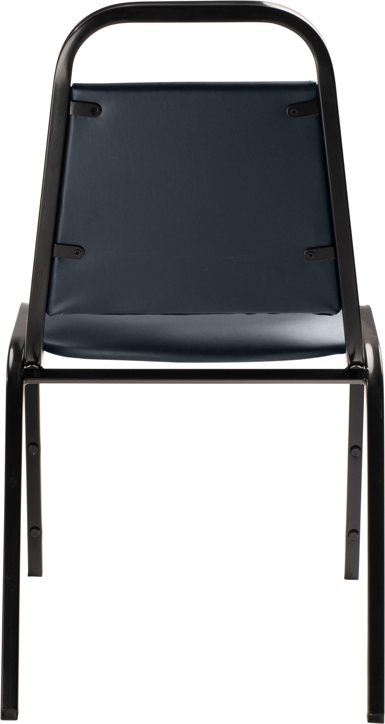 Basics by NPS® 9100 Series Vinyl Upholstered Stack Chair, Surface Color: Midnight Blue, Frame Color: Black