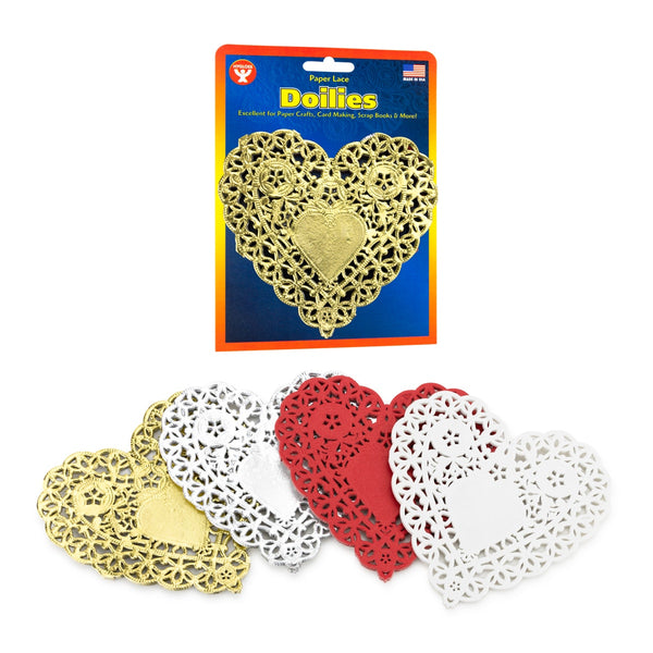 Doilies - Heart, 36 ct., 4" White