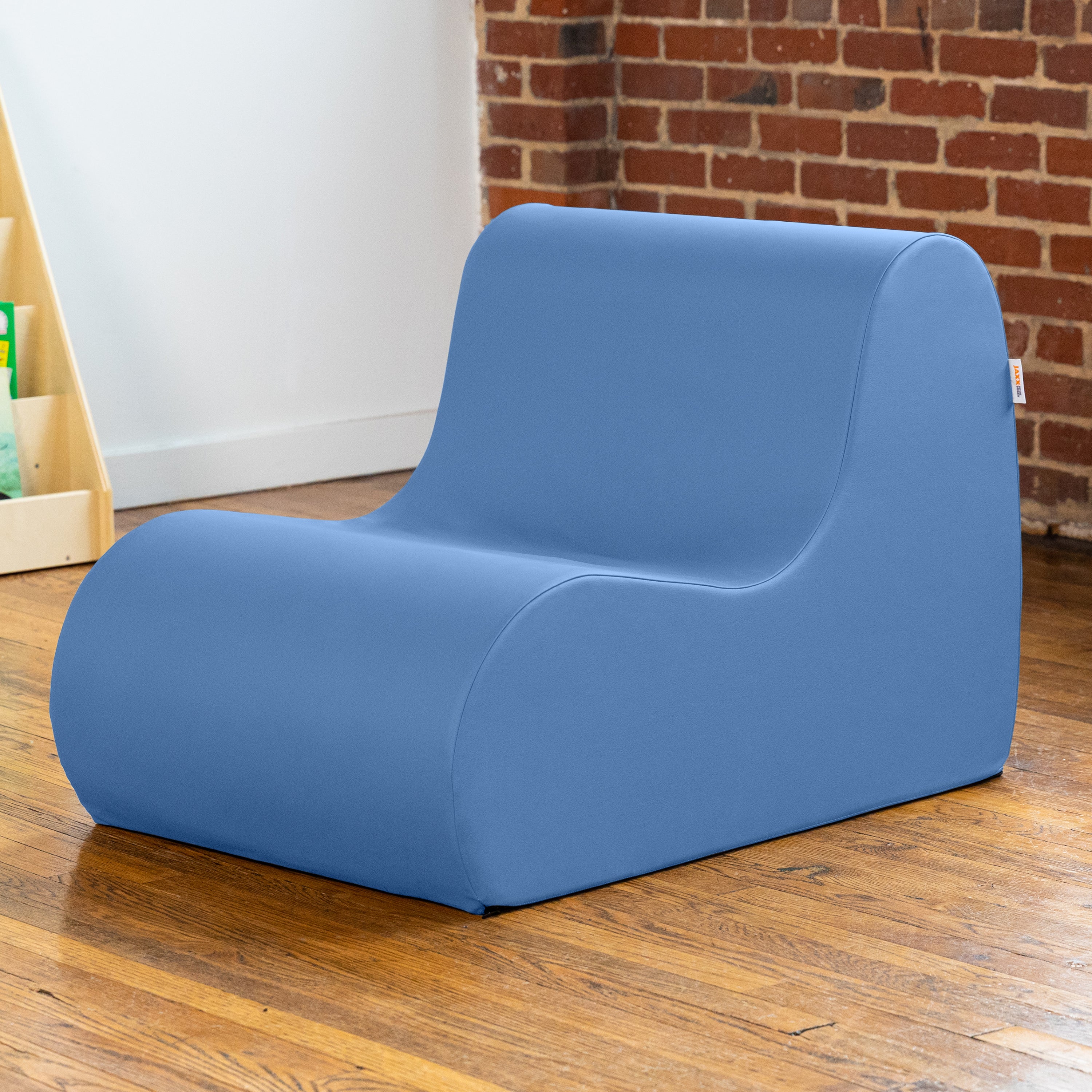 Jaxx Midtown Medium Classroom Soft Foam Chair - Premium Vinyl Cover - Royal Blue