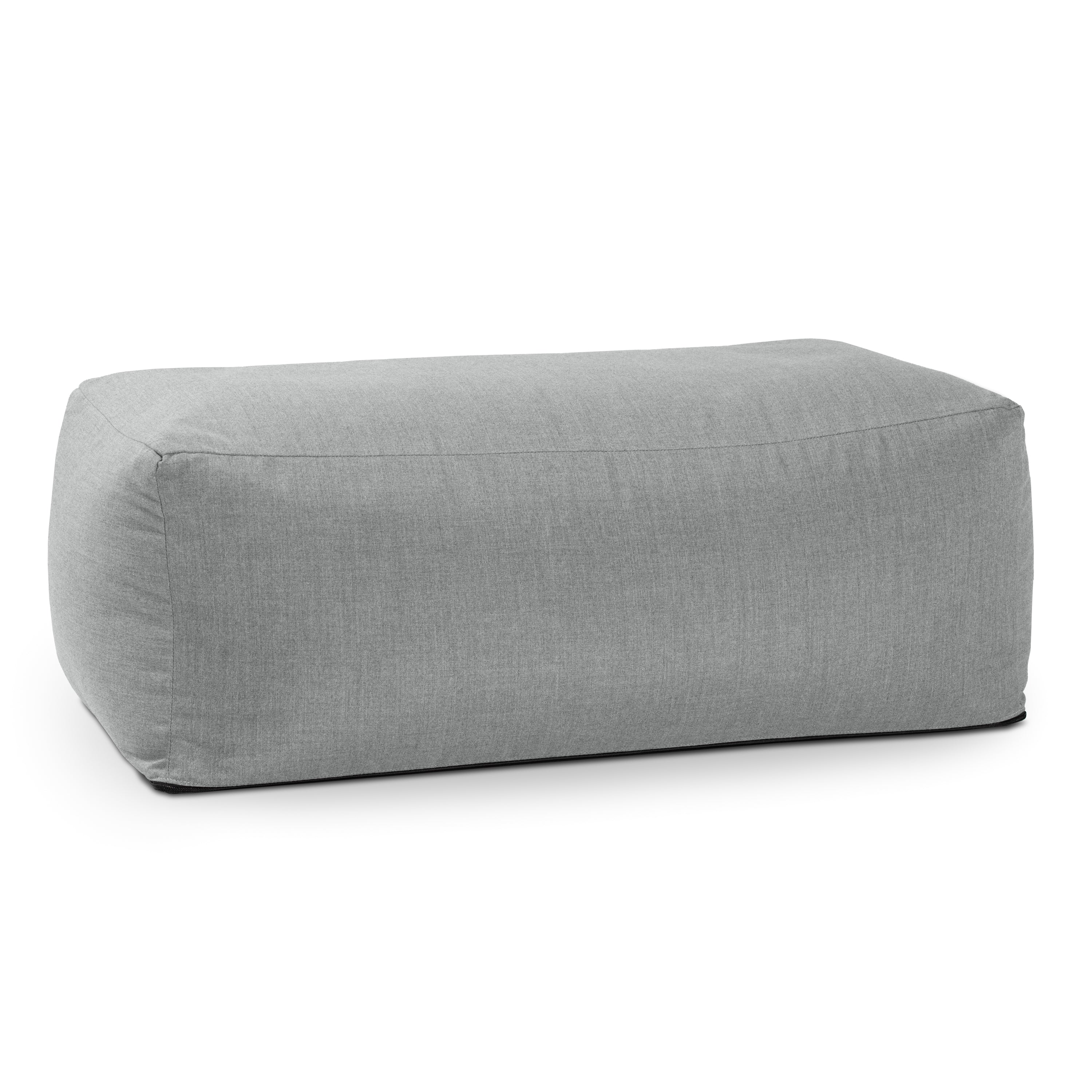 Coza Ottoman - Large Outdoor Pouf & Footrest - Sunbrella, Granite