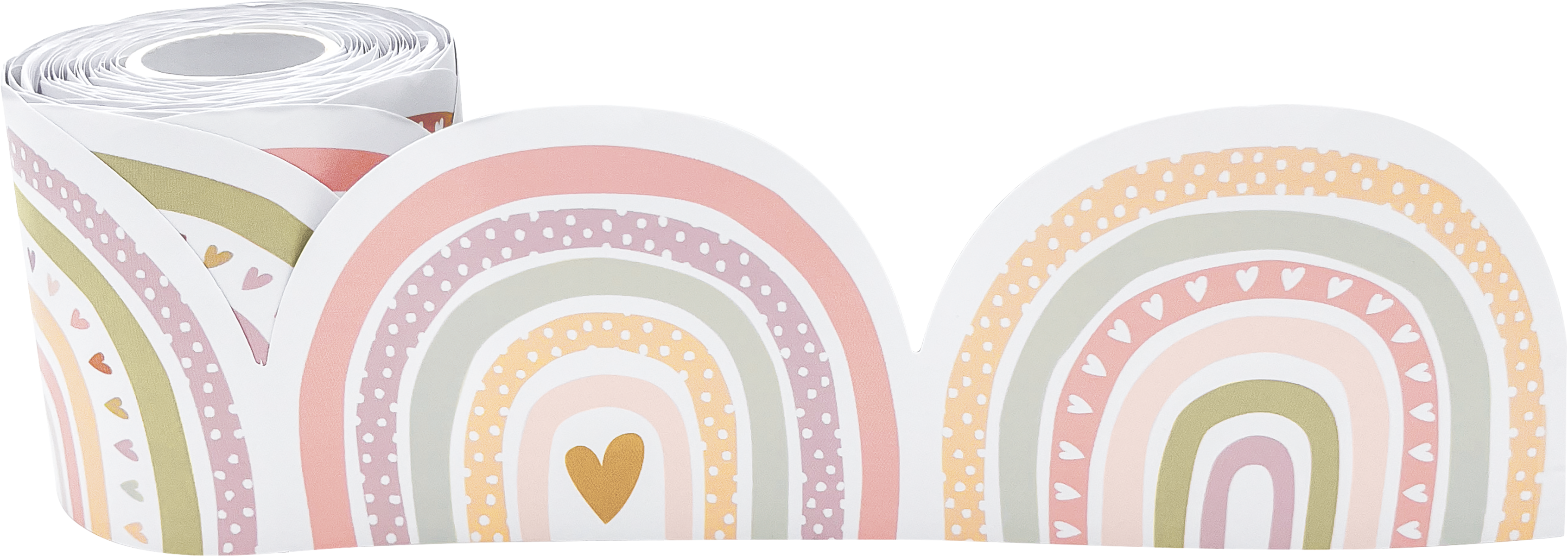 Cool Tones Rainbows Die-Cut Rolled Border Trim