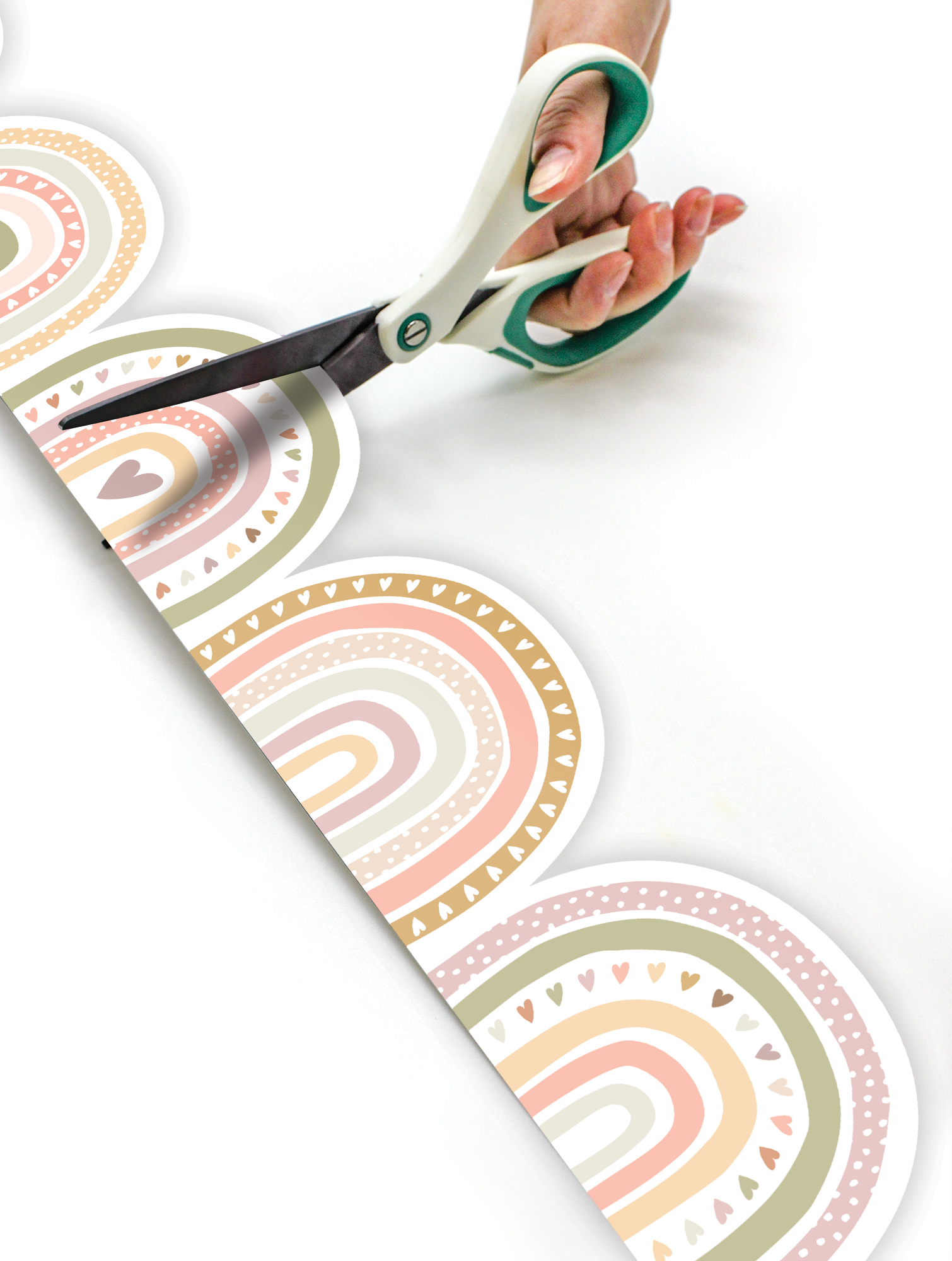 Cool Tones Rainbows Die-Cut Rolled Border Trim