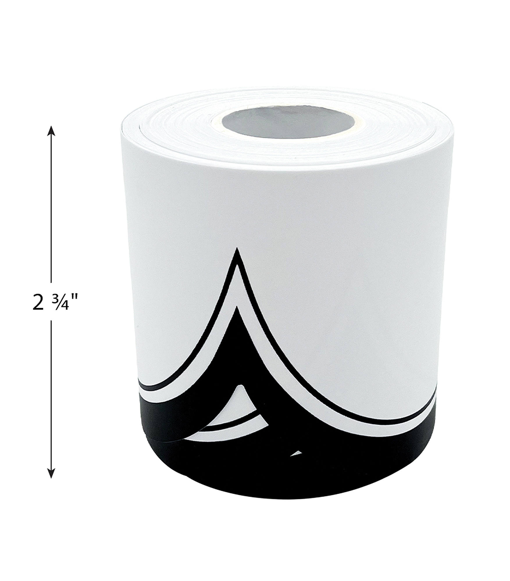 White with Black Scalloped Die-Cut Rolled Border Trim