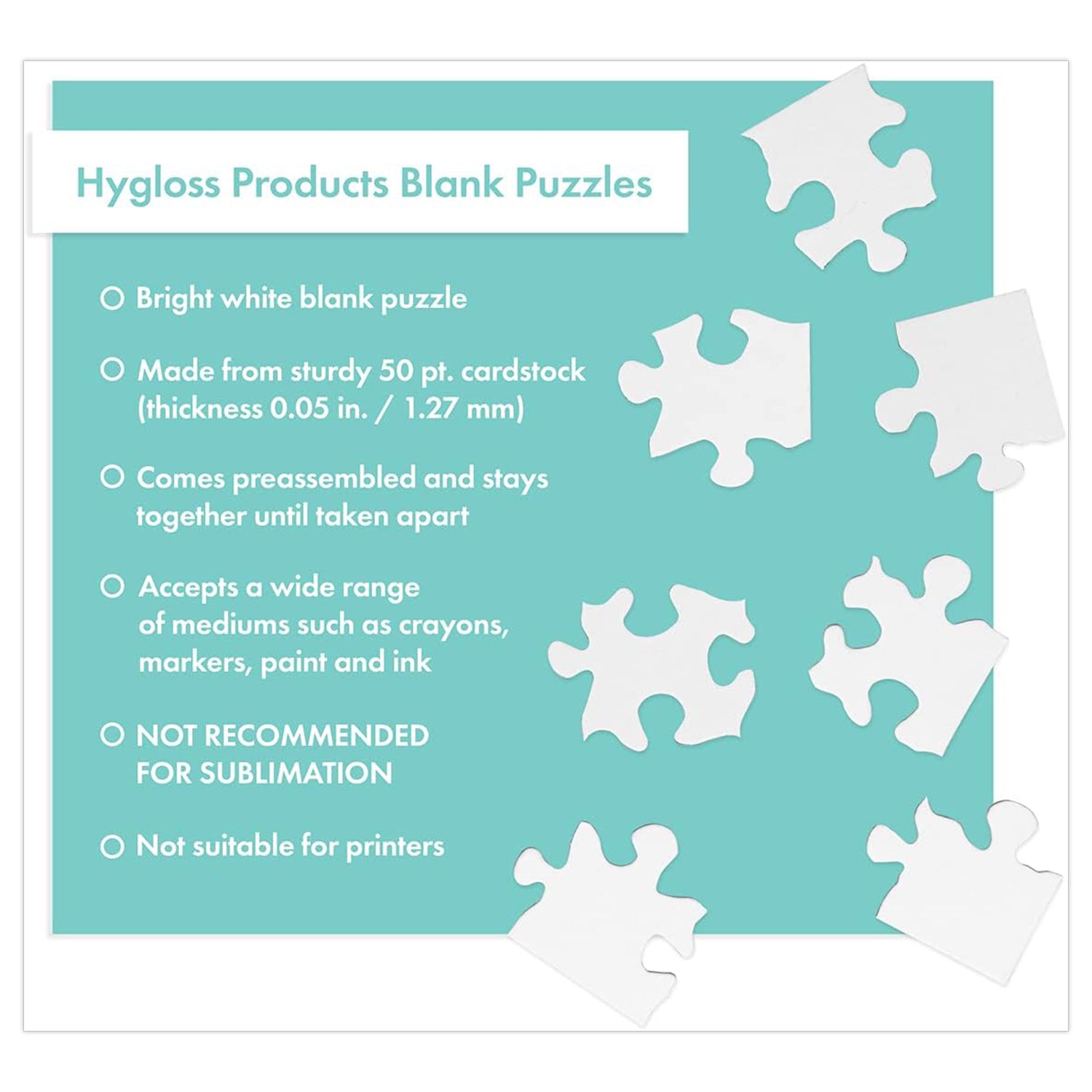 Blank Puzzle - 28pcs, 5.5"x8", 24 puzzles *(28MB24W)