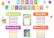 Colorful Happy Birthday Mini Bulletin Board