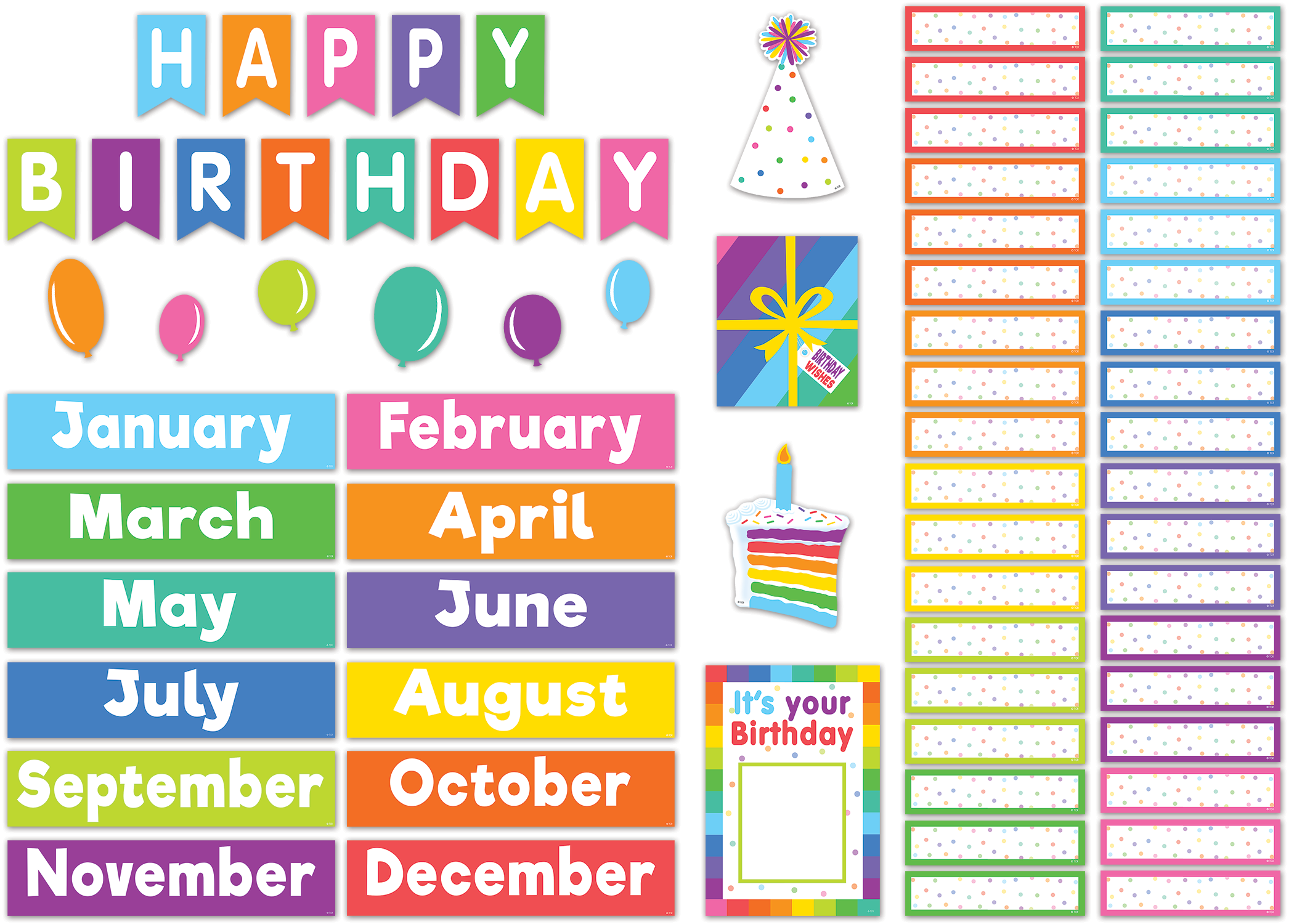 Colorful Happy Birthday Mini Bulletin Board