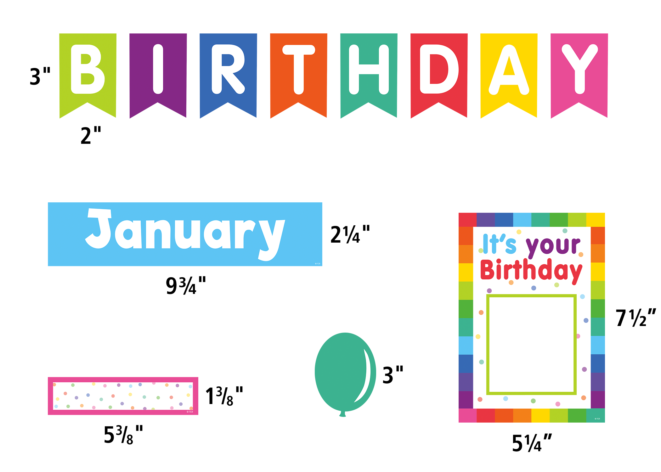Colorful Happy Birthday Mini Bulletin Board