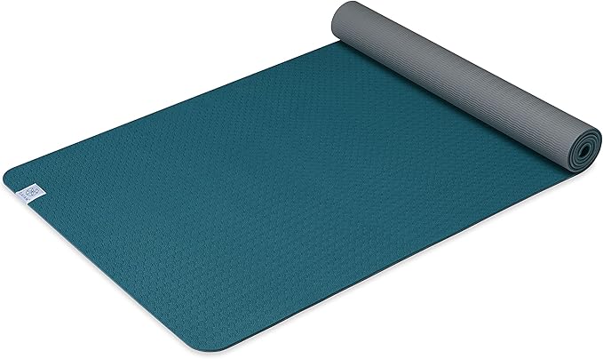 Gaiam Yoga Mat Performance TPE Exercise & Fitness Mat for All Types of Yoga, Pilates & Floor Exercises - Lake Solid