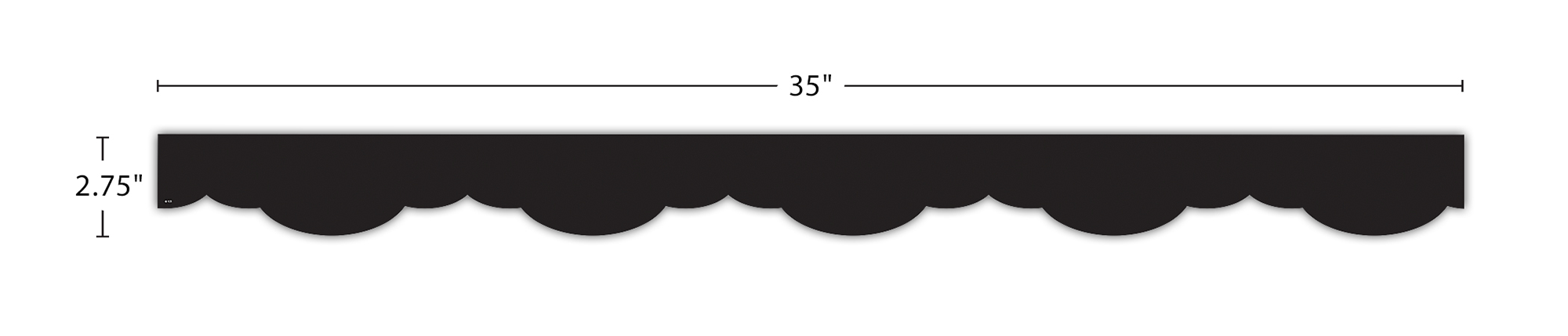 Black Fancy Scallops Border Trim