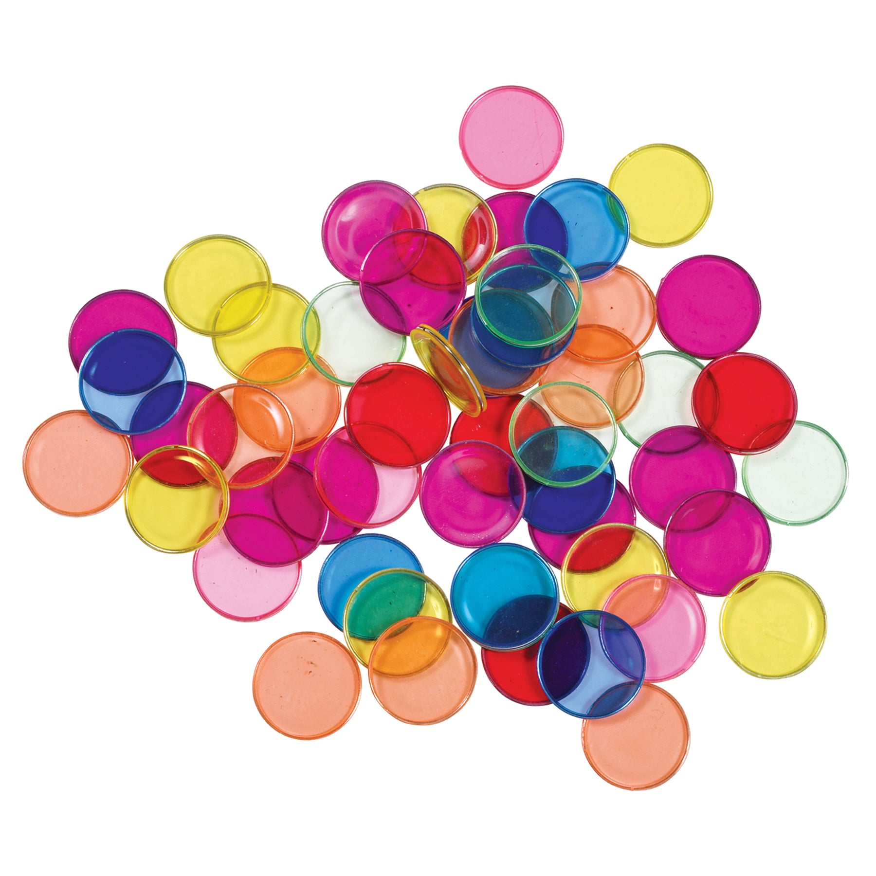 Transparent Plastic Counters - Steel-Ringed - Set of 50