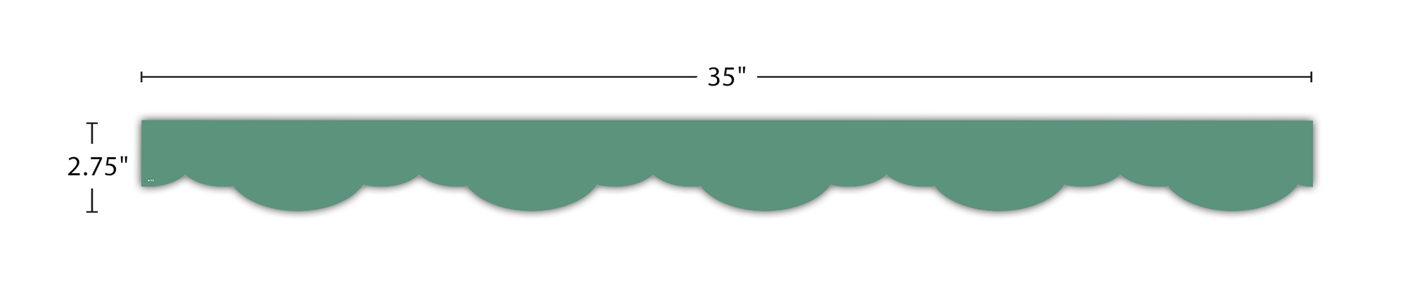 Eucalyptus Green Fancy Scallops Border Trim