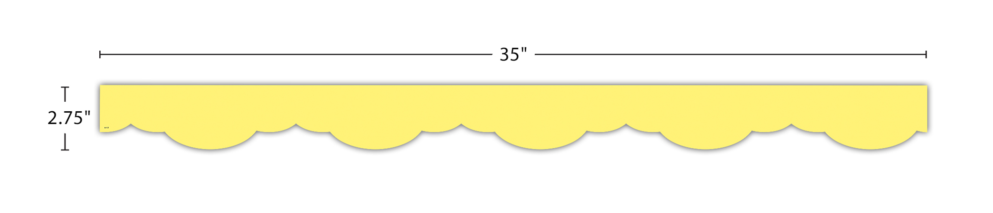 Lemon Yellow Fancy Scallops Border Trim