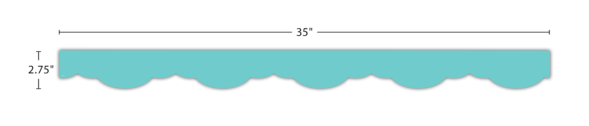 Light Turquoise Fancy Scallops Border Trim