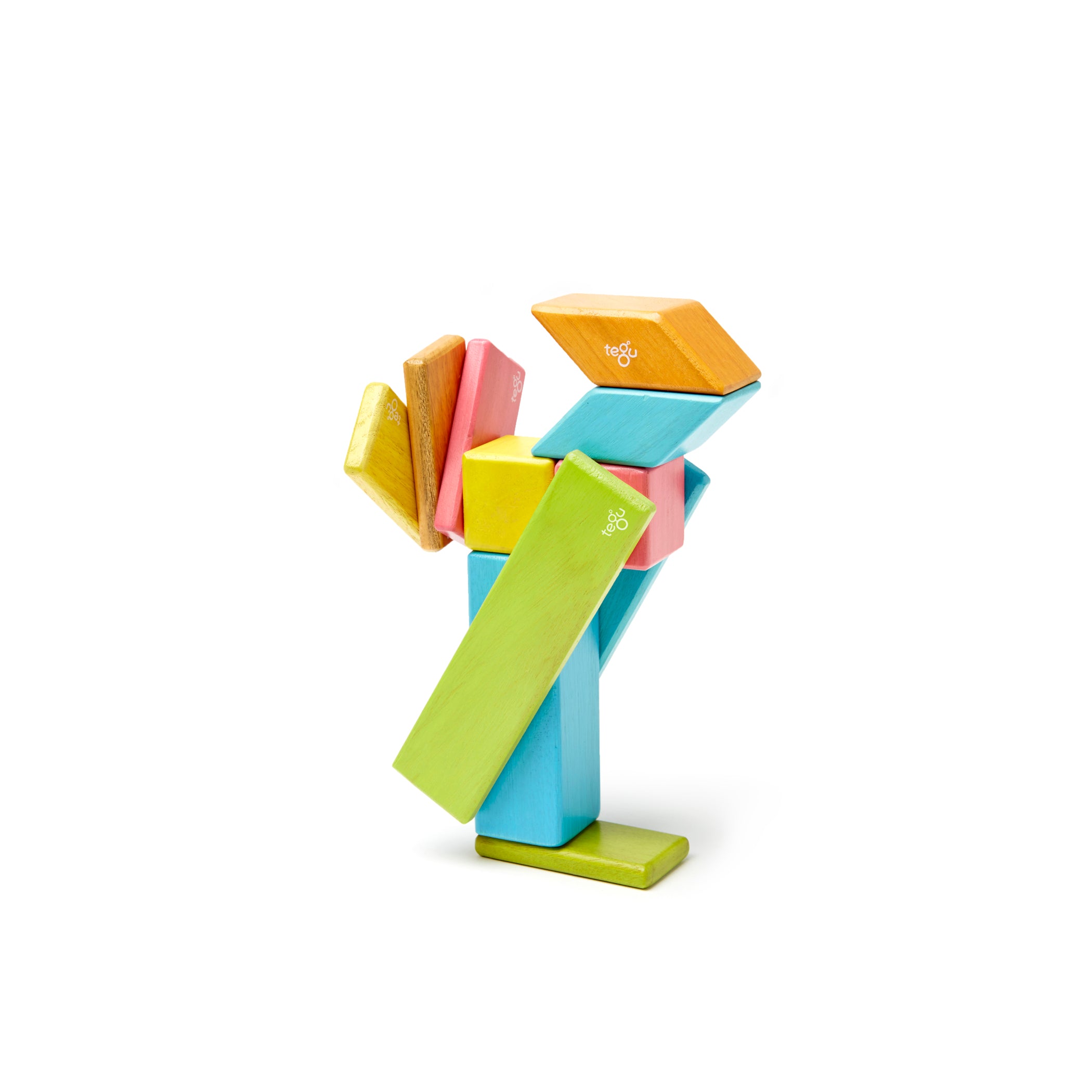 Magnetic Wooden Blocks, Tints, 14 Pieces