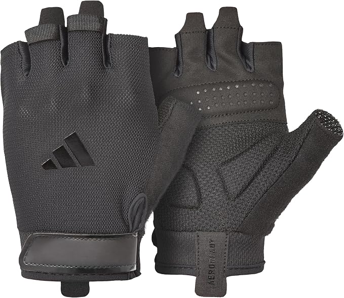 Adidas Essential Training & Weightlifting Gloves, Fingerless Workout Gloves - L