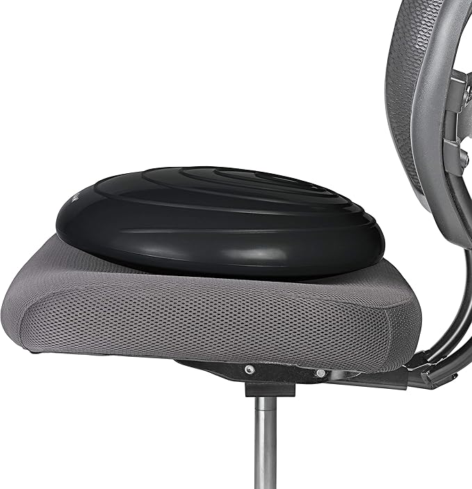 Gaiam Balance Disc Wobble Cushion Stability Core Trainer for Home or Office Desk Chair & Kids Alternative Classroom Sensory Wiggle Seat - Black