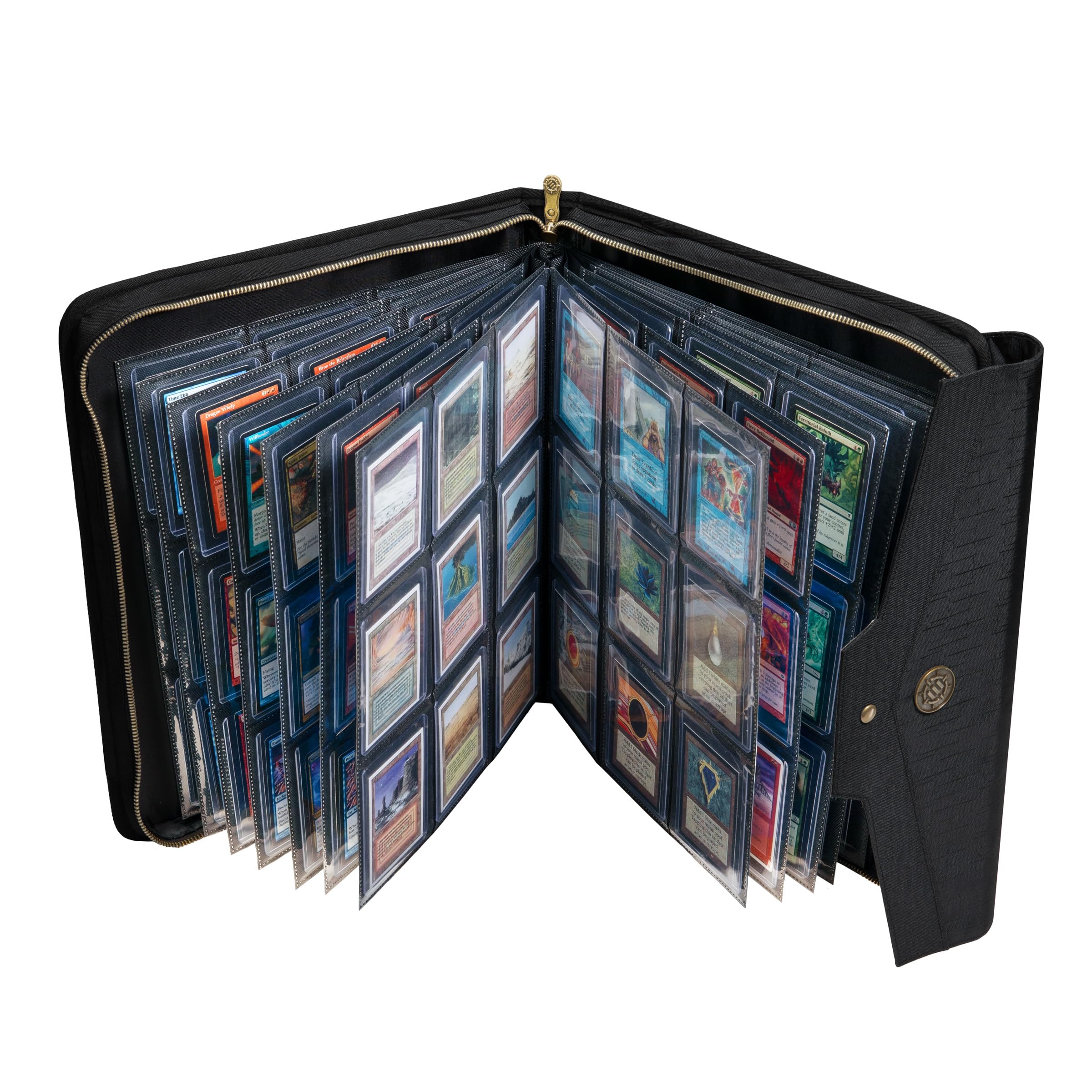 ENHANCE Standard Top Loader Binder - TCG Card Binder Fits 252 Toploader Cards in 9 Pocket Pages - Premium Protective Exterior, Pocket for Tag Tracker - Compatible with Magic the Gathering & more