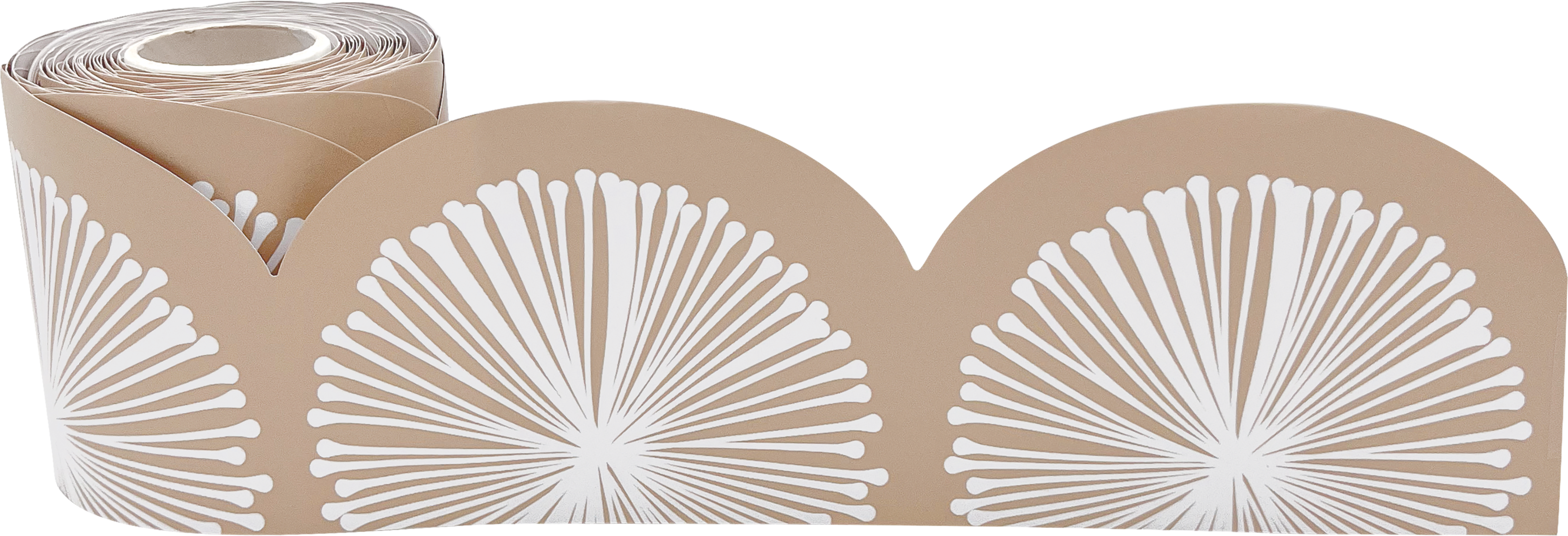 Natural Poms Scalloped Die-Cut Rolled Border Trim