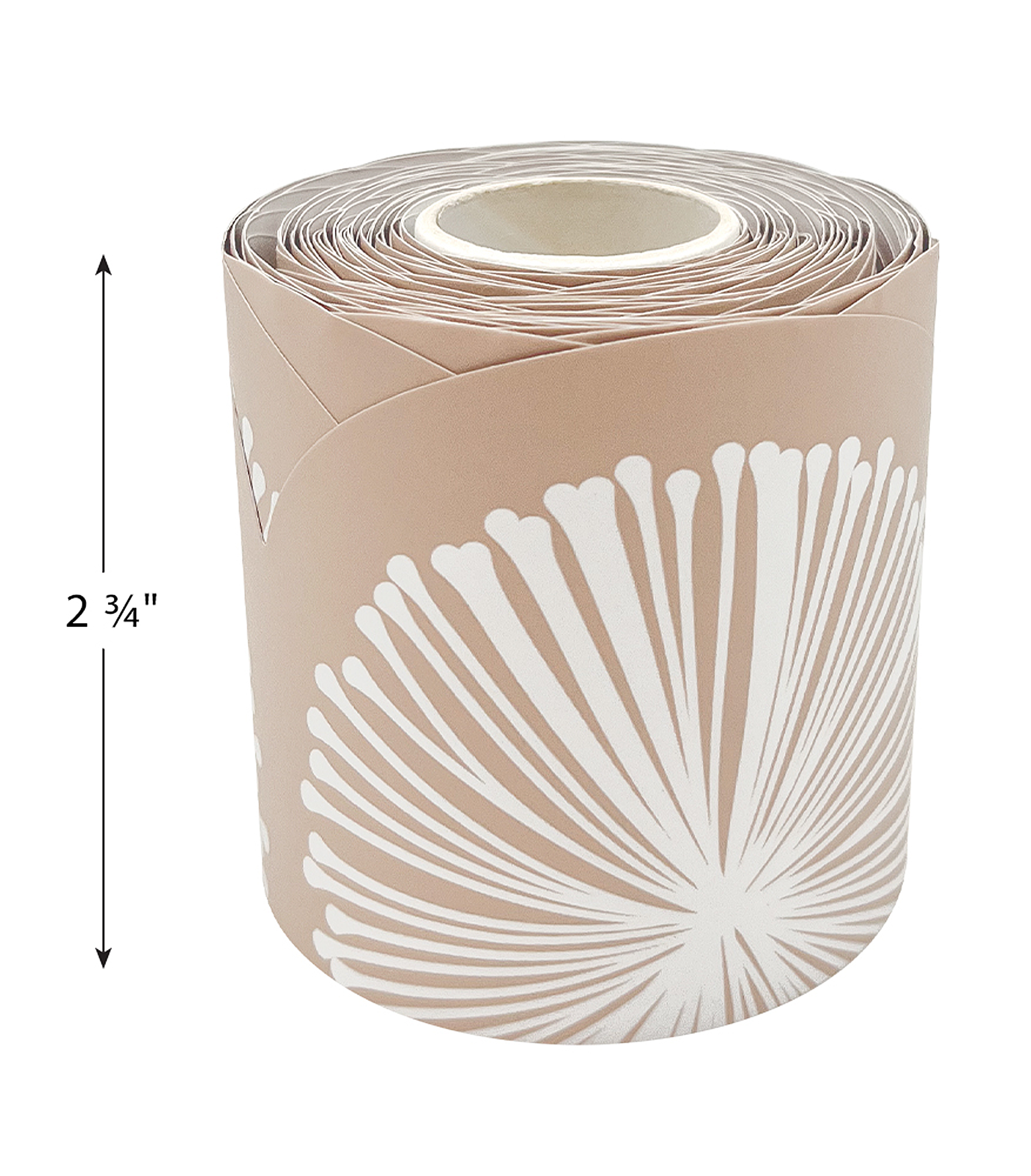 Natural Poms Scalloped Die-Cut Rolled Border Trim