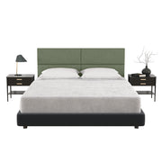 Jaxx Panelist Modern Padded Headboard – Set of 4 Wall Mounted Panels - Queen, Cypress Green Microvelvet