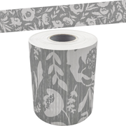 Classroom Cottage Gray Floral Straight Rolled Border Trim