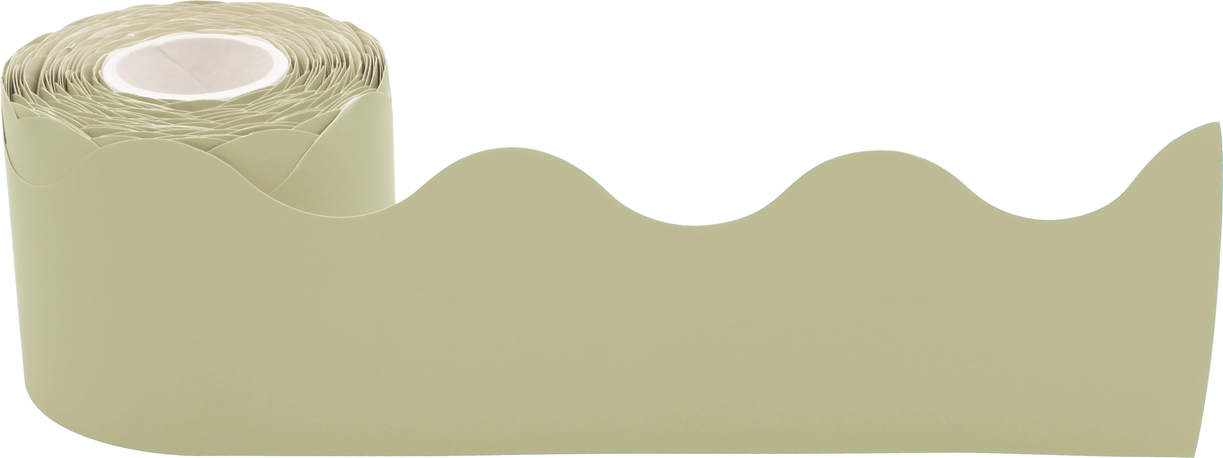 Olive Green Scalloped Rolled Border Trim