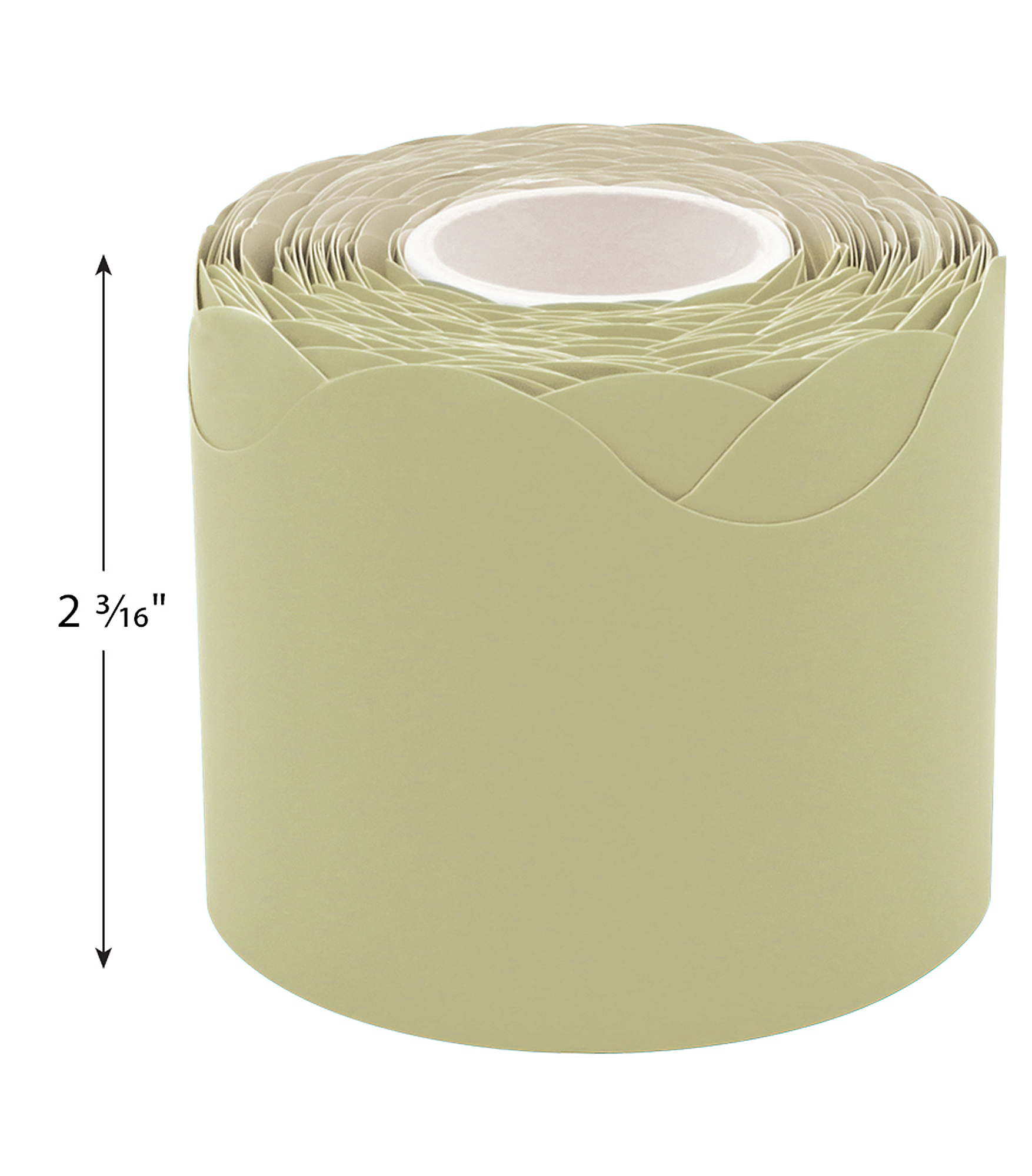 Olive Green Scalloped Rolled Border Trim