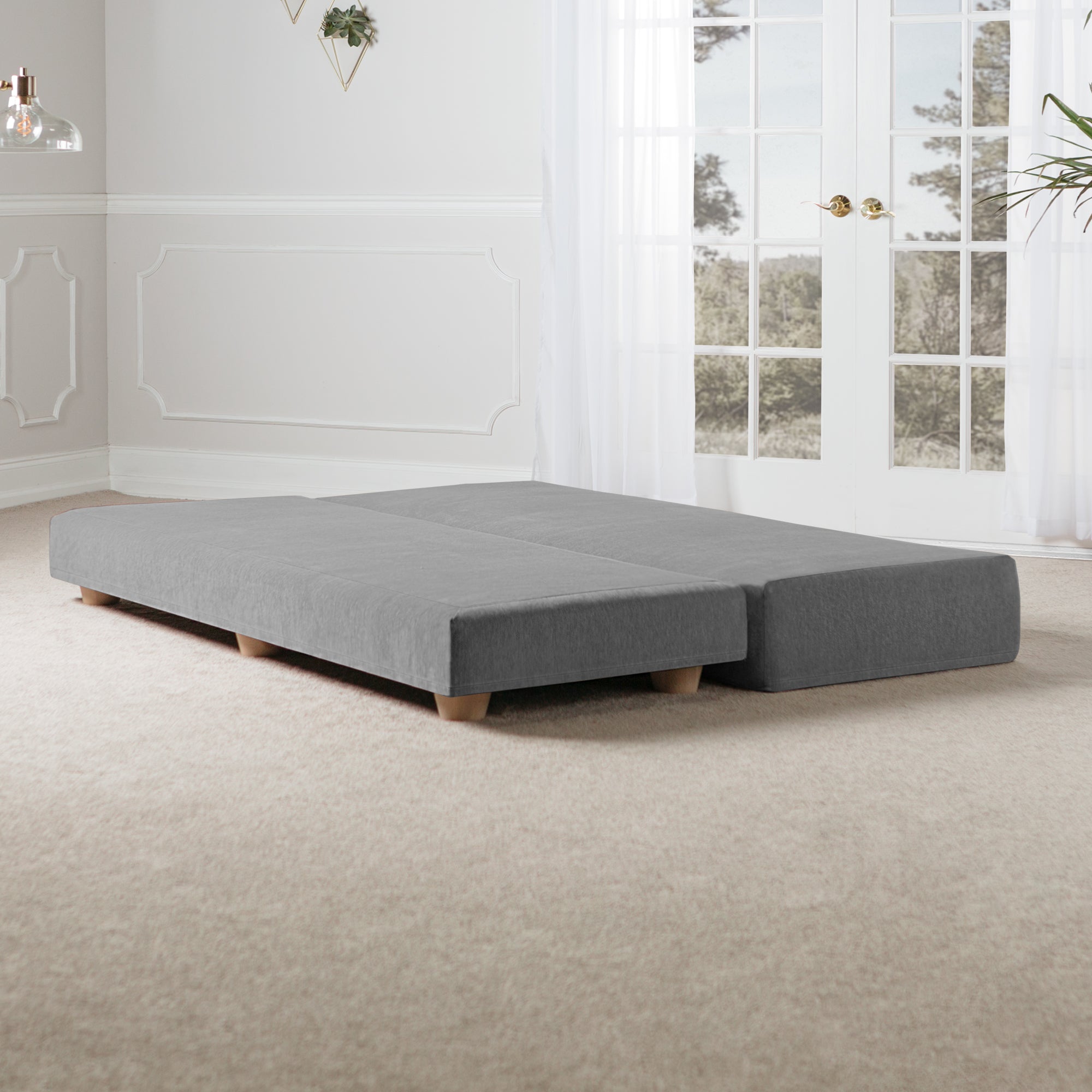 Jaxx Alon Daybed/Fold-Out Sleeper, Queen-Size Mattress - Premium Chenille, Grey, Model: