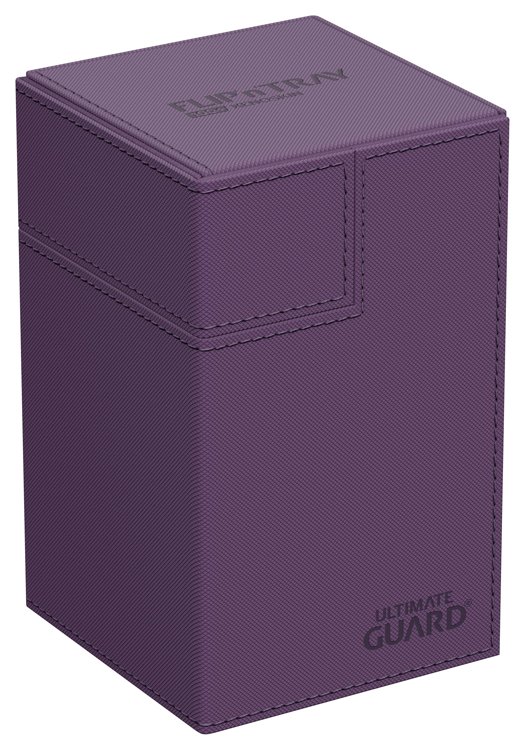 Ultimate Guard Flip'n'Tray 100+, Deck Case for 100 Double-Sleeved TCG Cards + Dice Tray, Purple, Independent Magnetic Closure & Microfiber Inner Lining