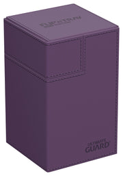 Ultimate Guard Flip'n'Tray 100+, Deck Case for 100 Double-Sleeved TCG Cards + Dice Tray, Purple, Independent Magnetic Closure & Microfiber Inner Lining