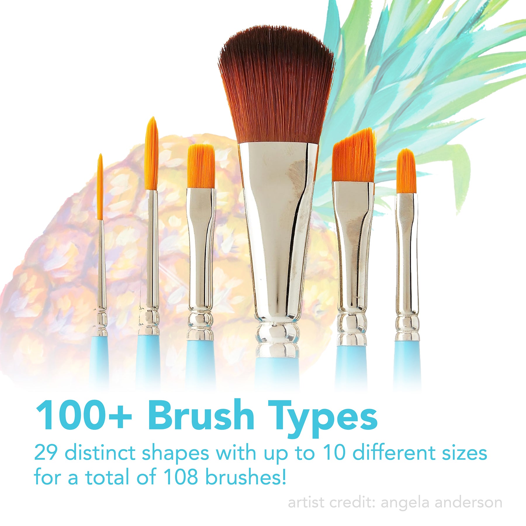 Select Artiste Mini Spotter Brush, Synthetic Bristles, Short Handle Mixed Media Paintbrush, Jewel Blue, Size 20/0, 1 Count