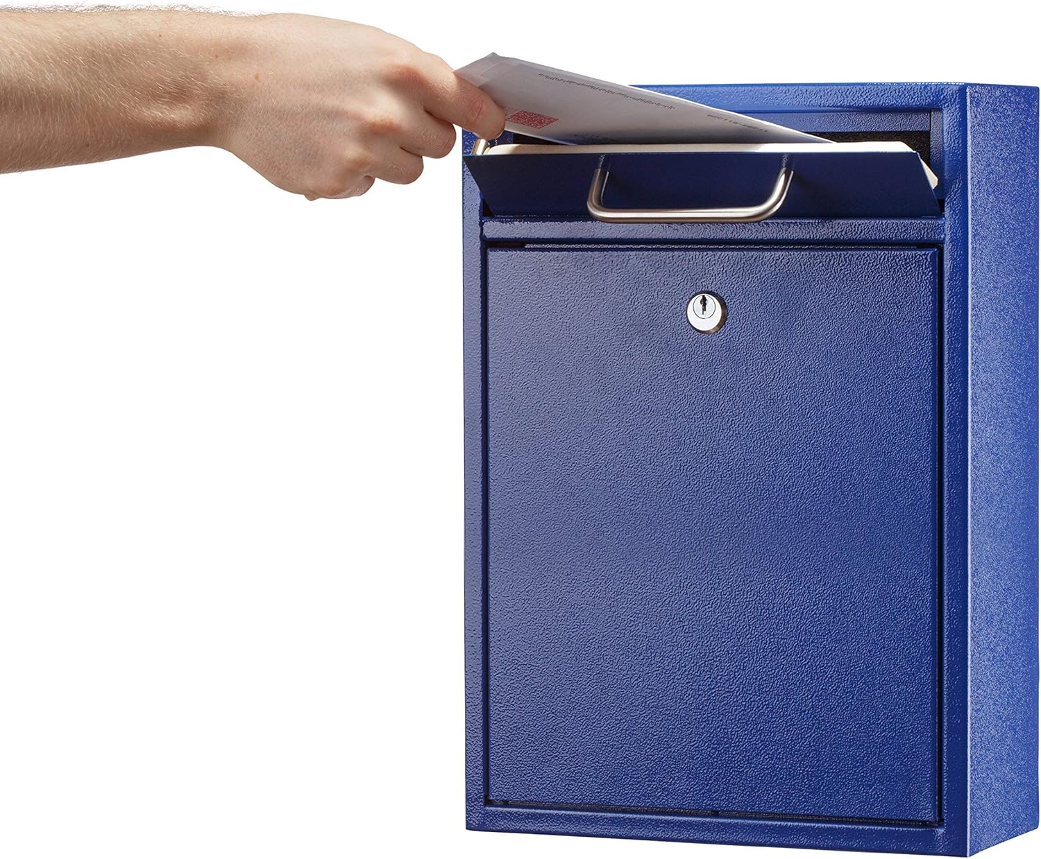 Large Ultimate Blue Drop Box Wall Mounted Mail Box with Suggestion Cards