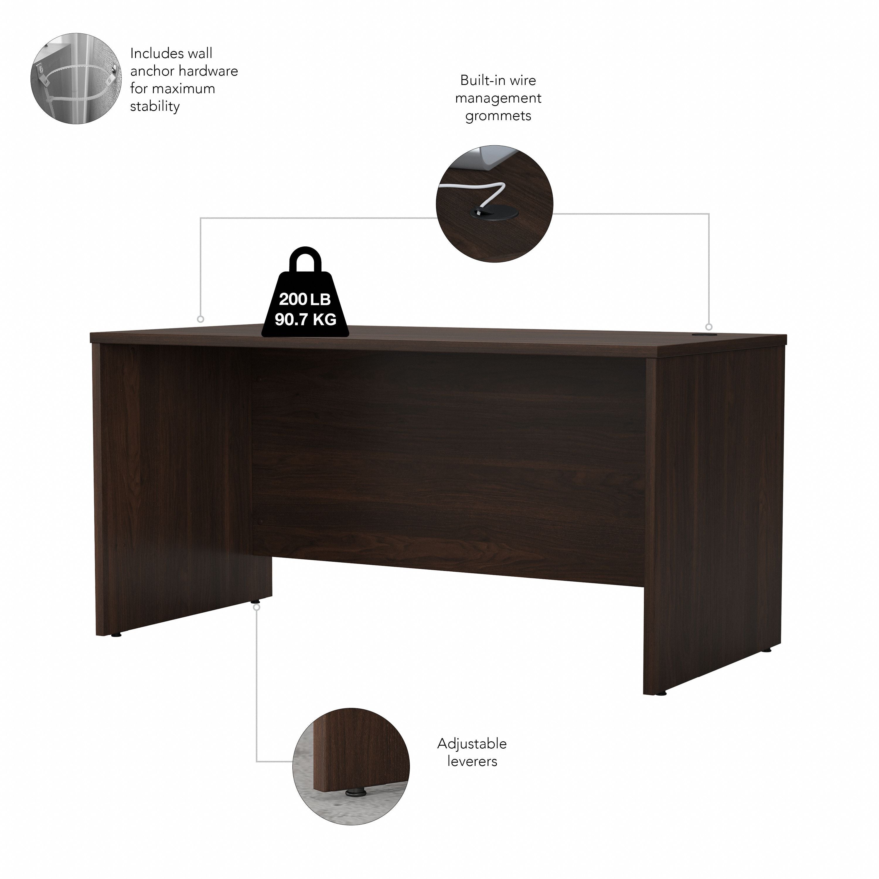 Bush Business Furniture Studio C 60W x 30D Office Desk with Mobile File Cabinet in Black Walnut - 59.45" Width x 29.37" Depth x 29.84" Height
