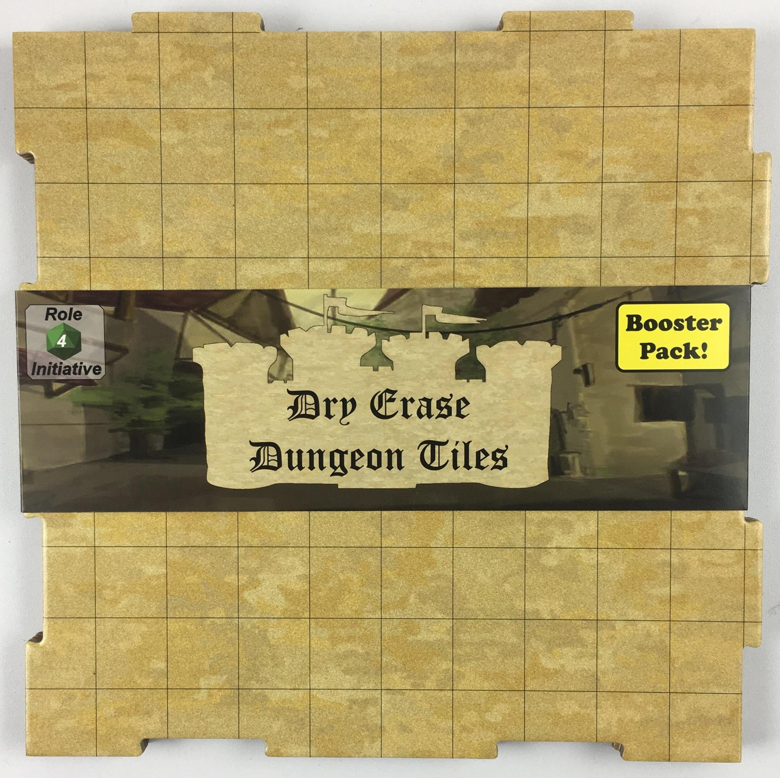Role 4 Initiative Dry-Erase Dungeon Tiles, Earthtone, Booster Pack of Two 10" Tiles and Eight 5" Tiles