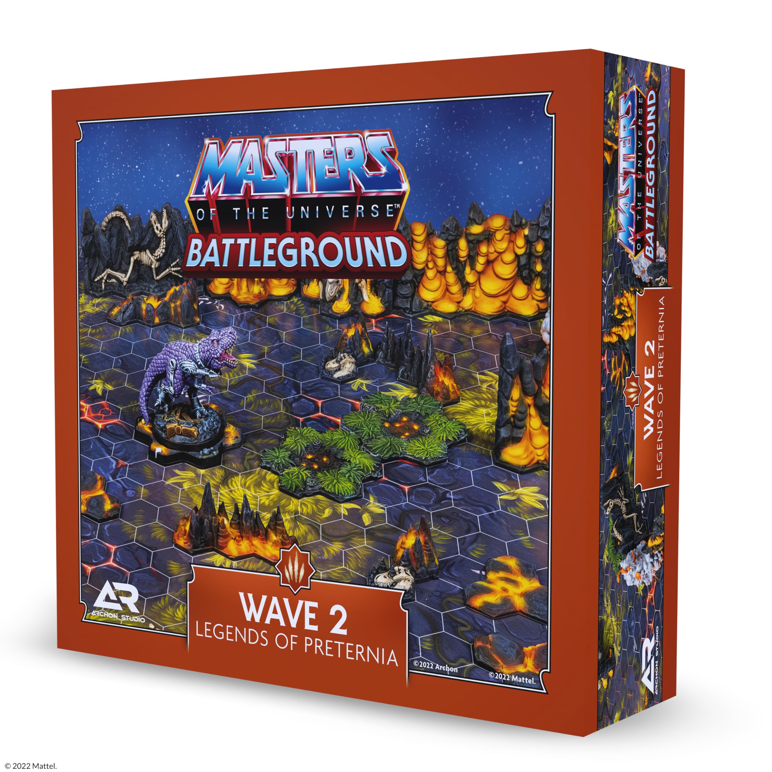 Archon Studio Masters of the Universe: Battleground RPG Wave 2 Legends of Preternia Expansion Set - Includes Game Board, Terrain Pieces, Tyrantisaurus Miniature and More - Ages 14 Years +