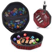 ENHANCE DND Dice Tray and Case - Collector's Edition DND Dice Holder up to 150 D&D Shakers with Hard Shell Exterior and Protective Soft Interior - Rolling Tray Perfect for Game Night (Dragon Red)