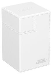 Ultimate Guard Flip'n'Tray 100+, Deck Case for 100 Double-Sleeved TCG Cards + Dice Tray, White, Independent Magnetic Closure & Microfiber Inner Lining