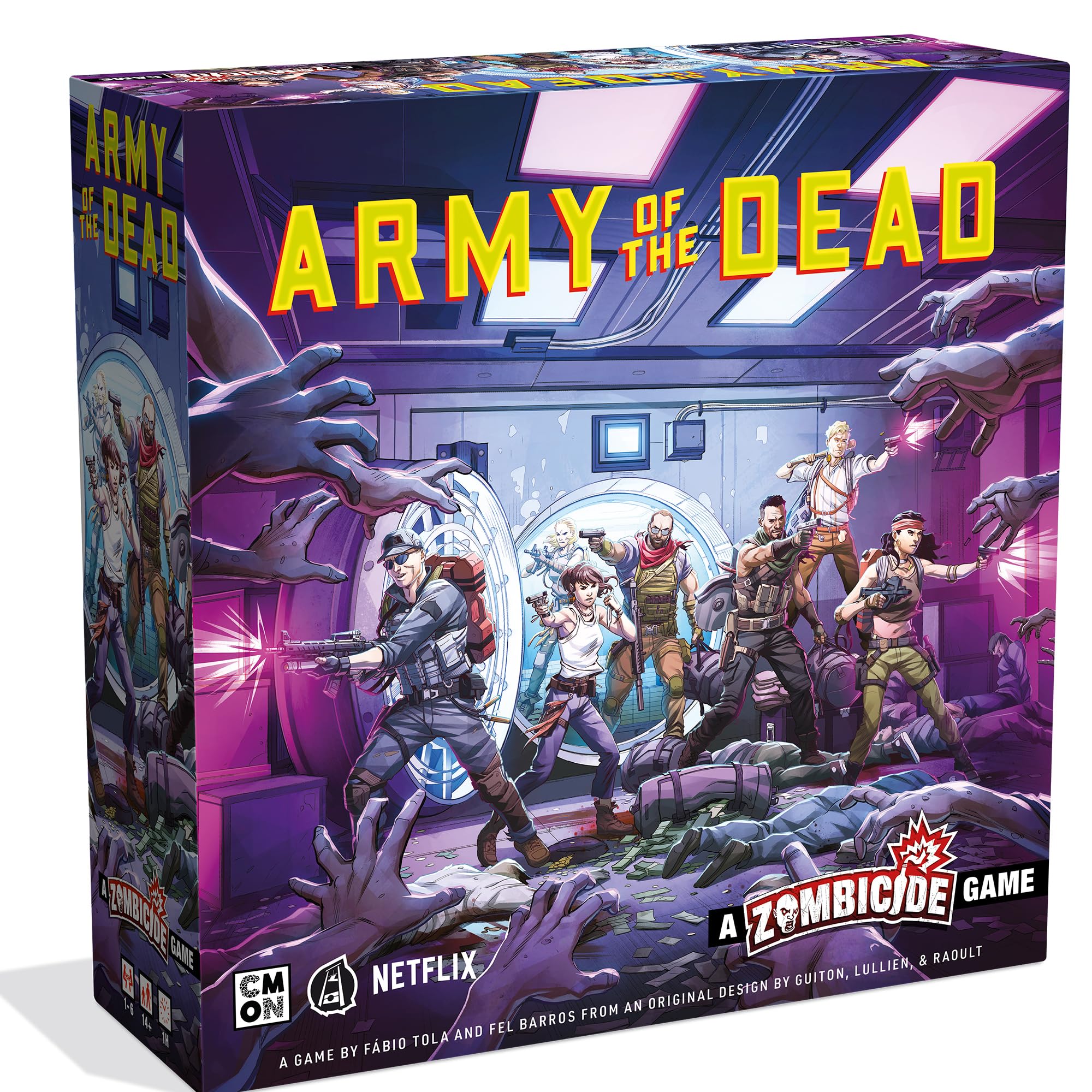 Army of The Dead - A Zombicide Game Join The Mercenaries in a Heist Through Zombie-Infested Las Vegas! Cooperative Strategy Game, Ages 14+, 1-6 Players, 60 Minute Playtime, Made by CMON