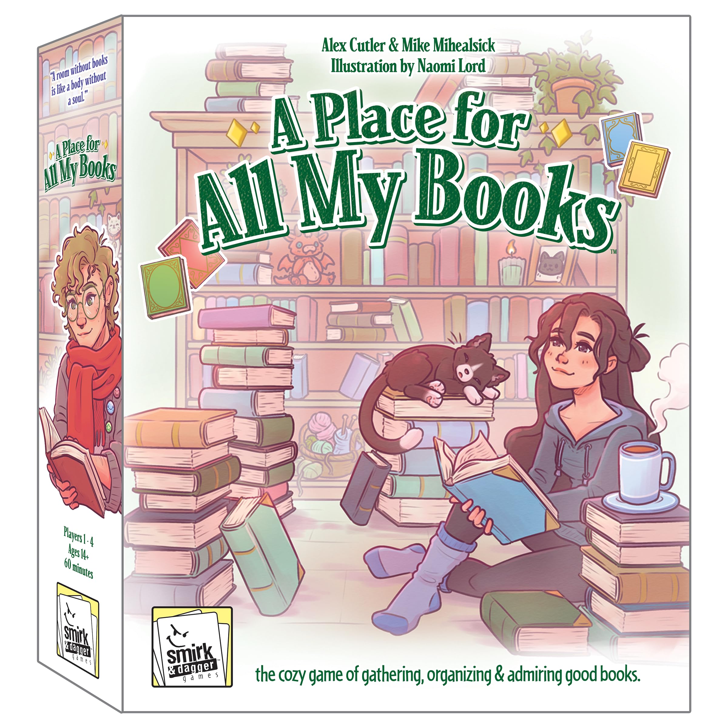 A Place for All My Books Board Game by Smirk & Dagger | Cozy Strategy Game of Book Collecting, Organizing, Tile Placement & Personal Projects | 1–4 Players | Ages 10+ | 15–20 Min per Player