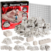Monster Adventure Terrain 107 Piece Paintable Rock Formation Expansion Set - Fully Modular & Stackable 3-D Tabletop World Builder, for DND Dungeons Dragons, Pathfinder & All RPG Games
