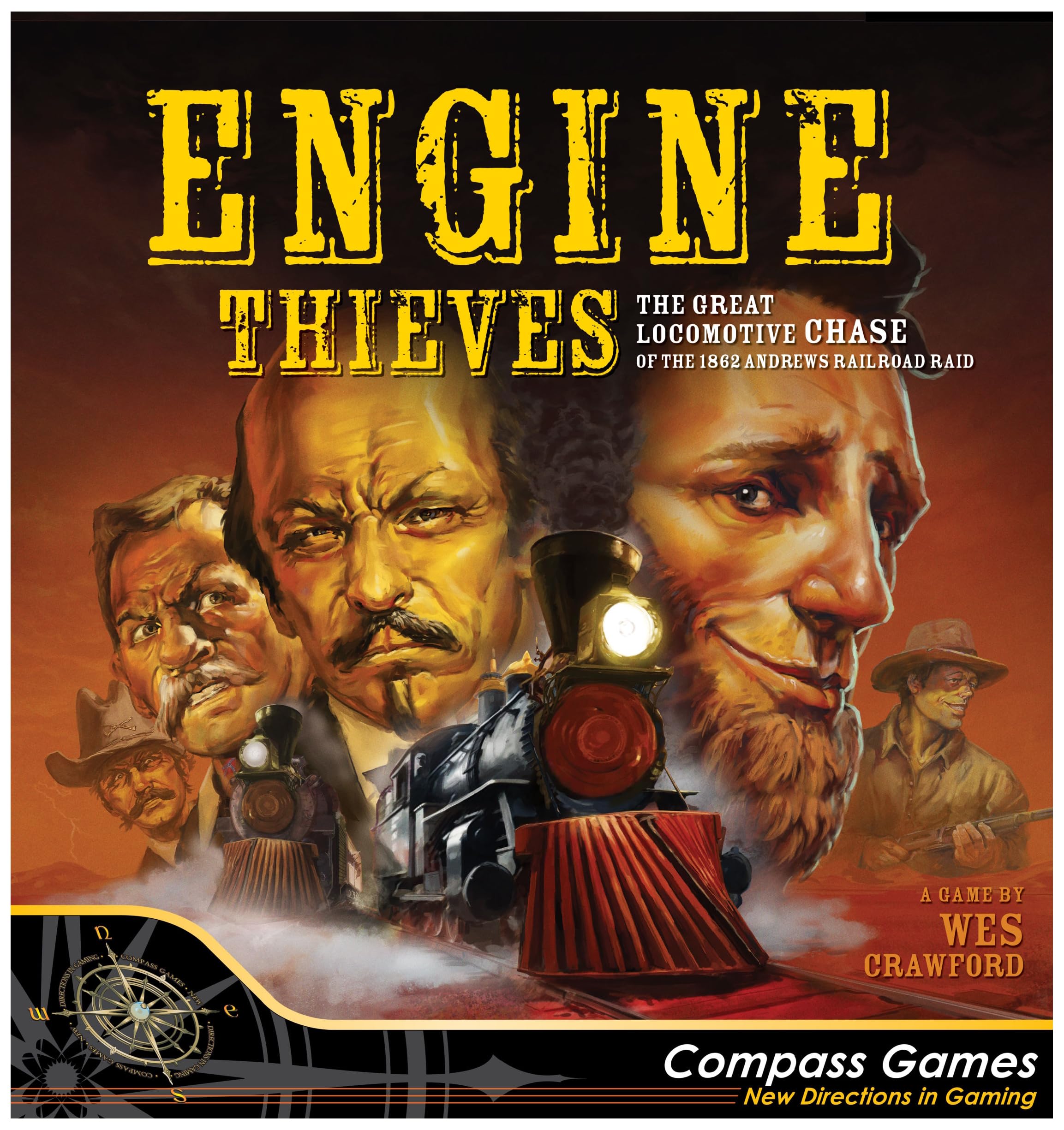 Compass Games Engine Thieves: The Great Locomotive Chase Board Game, for Adults 18+